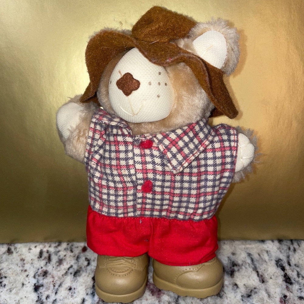 Vintage Wendy's Original Furskins Bears Boone 1986 Plush Toy‎ 7"